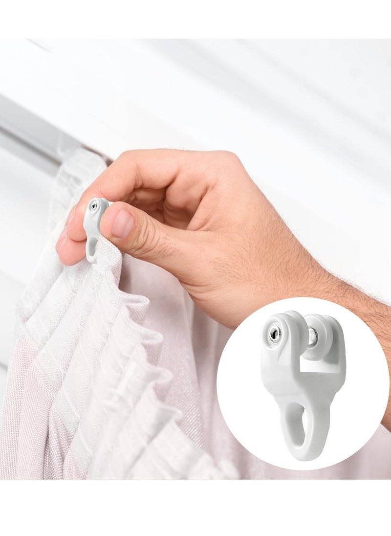 Ceiling Curtain Track, 50 Pcs Ceiling Curtain Track Gliders - Flexible Rollers for RV, Shower, Hospital, and Window Curtain Tracks