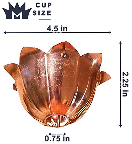 Monarch Rain Chains Pure Copper Lotus Rain Chain, 8.5 ft Decorative Rain Catcher Chain for Gutters, Large Rain Chains for Outside, Rain Gutter Replacement Downspout - Image 5