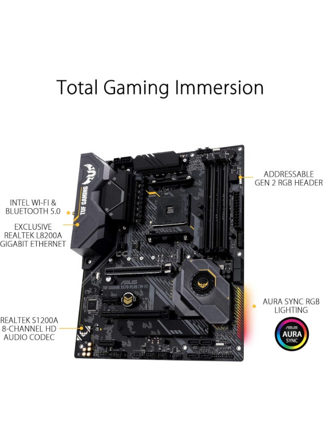 ASUS AM4 TUF Gaming X570-Plus (Wi-Fi) AM4 Zen 3 Ryzen 5000 & 3rd Gen Ryzen ATX Motherboard with PCIe 4.0, Dual M.2, 12+2 with Dr. MOS Power Stage - Image 5