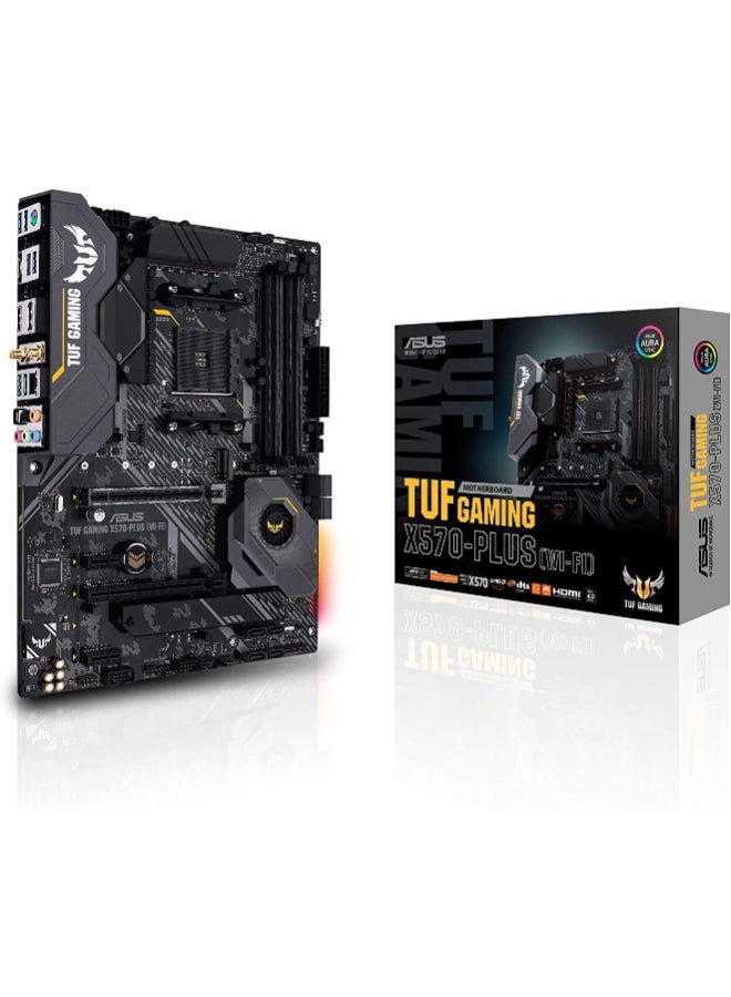 ASUS AM4 TUF Gaming X570-Plus (Wi-Fi) AM4 Zen 3 Ryzen 5000 & 3rd Gen Ryzen ATX Motherboard with PCIe 4.0, Dual M.2, 12+2 with Dr. MOS Power Stage - Image 1