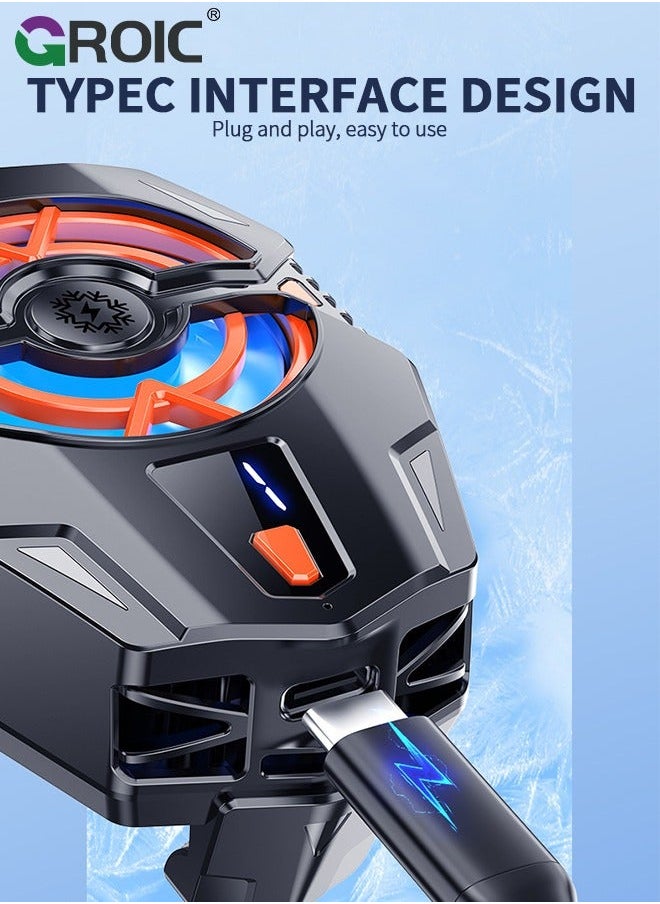 GROIC - Portable Fans Phone Cell Cooler Third Gear Adjust Wired Intelligent Heat Sink Accessories For Mobile Mute - Image 1