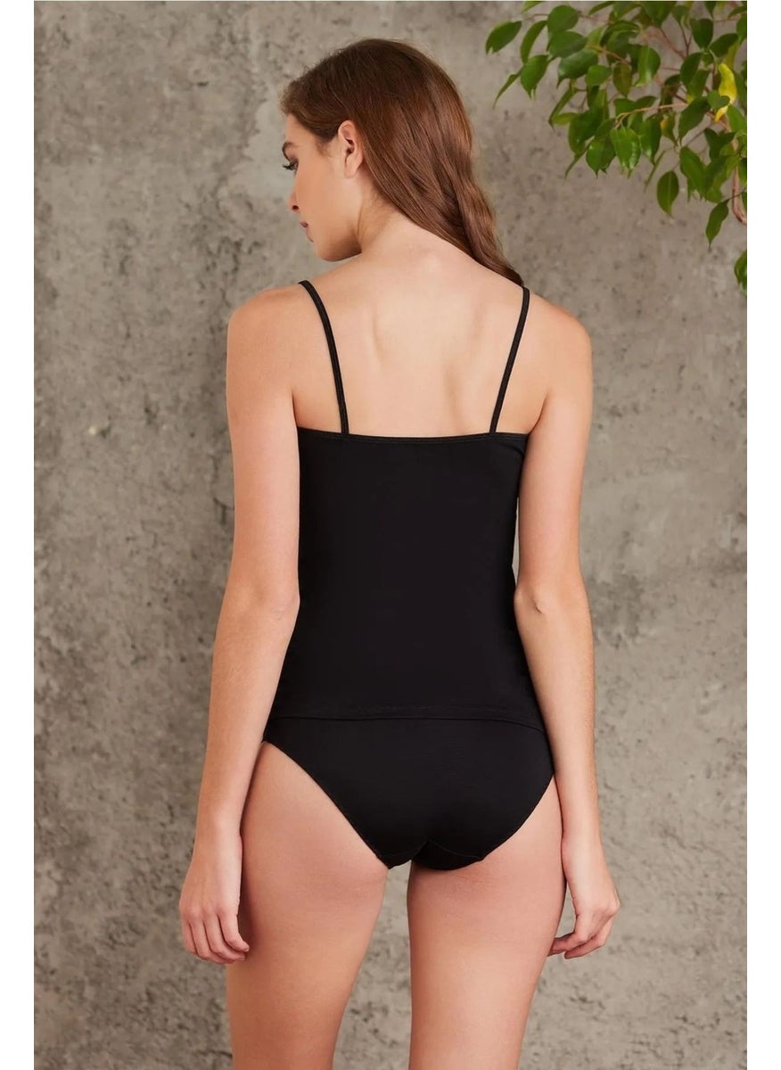 pierre cardin 330 Women's Thong Undershirt Panties Set-Black  - Image 3