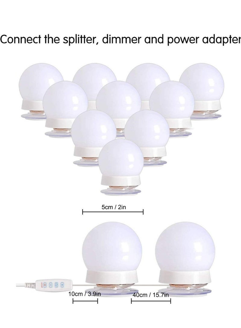 LED Vanity Mirror Lights Hollywood Style Makeup Mirror Bulbs 10 LED Bulbs Kit with Touch Dimmer Lighting Fixture Strip and Power Supply Adapter for Makeup Dressing Table - Image 3