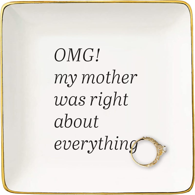 NZY Meaningful Birthday Graduation New Year Christmas Gifts for Daughter,Daughter Gifts from Mom,Dad,Reminder Present,Motivational Encouraging Present,Ceramic Jewelry Tray Trinket Holder Ring Dish - Image 1