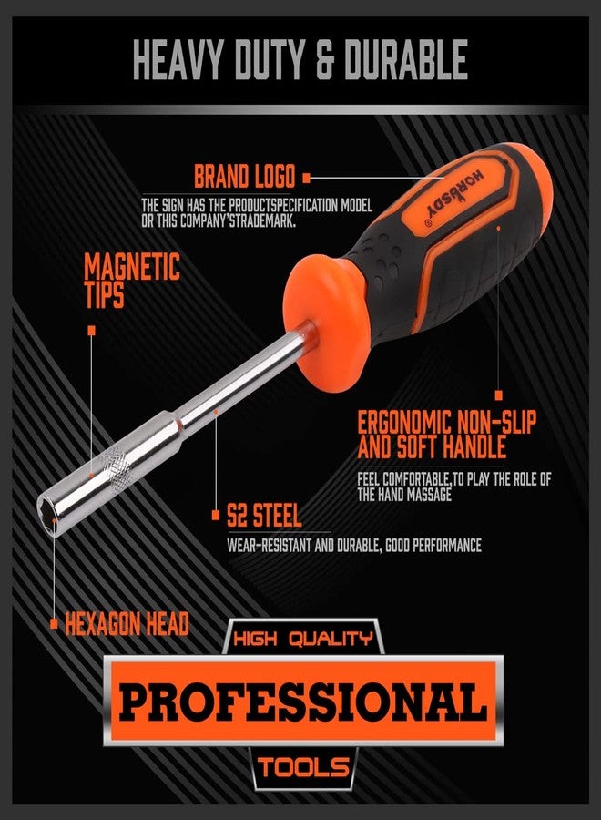 HORUSDY 2-Piece 1/4" Bit Driver Magnetic Screwdriver Bit Holder, 190mm and 90mm Long, Screwdriver Handle for Magnet Tip - Image 4