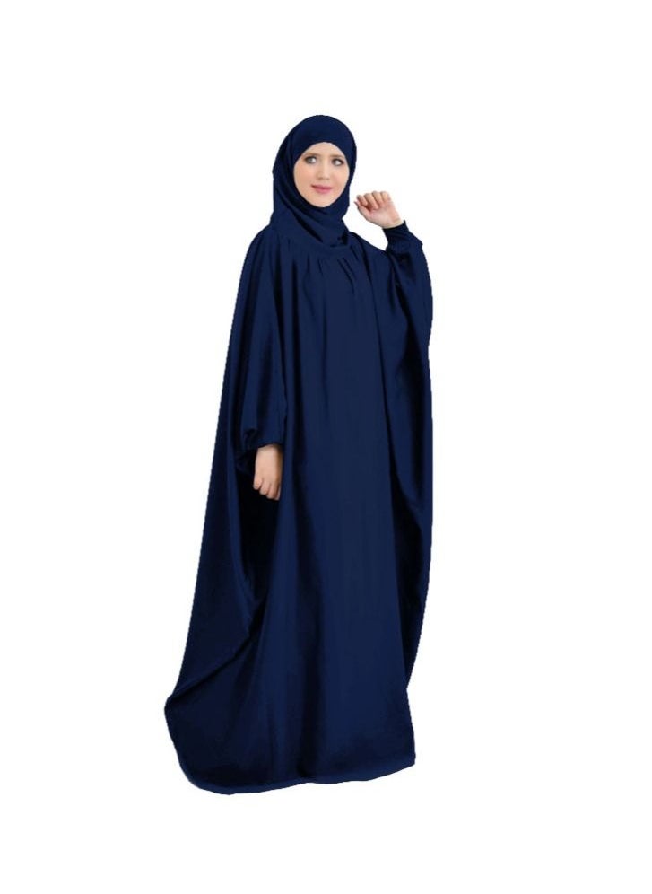 إسكدنيا طويل الأكمام Abaya مباراة حزب الأزرق الداكن  - Image 1