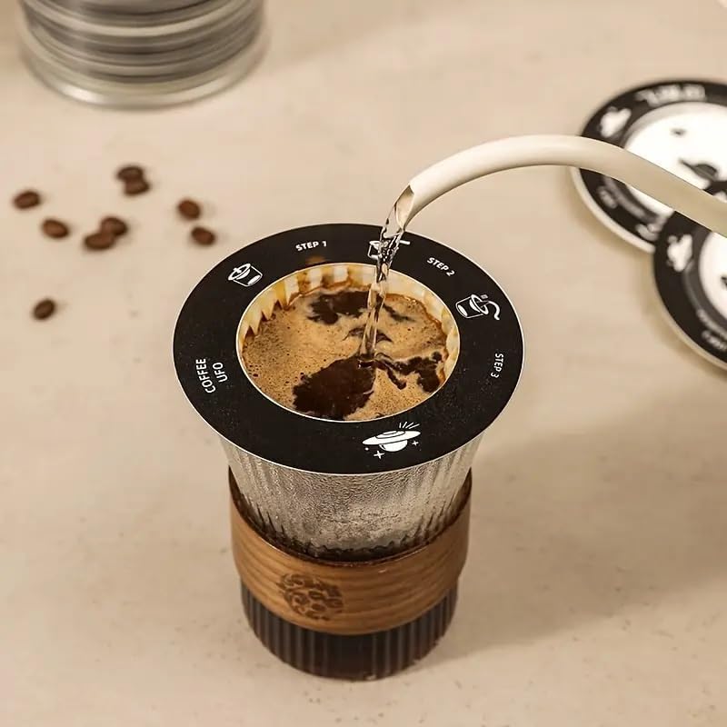 LUVINA Coffee Filter, Cone Coffee Filters 2, Pour Over Coffee Filter for v60 Coffee Dripper and Drip Coffee Maker, 1-4 Cup, Disposable Natural Unbleached (16, Colour: Round Coffee Drip Filter Bag) - Image 1