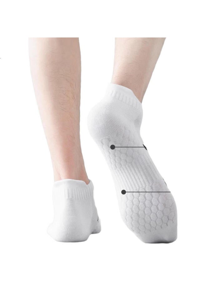 جوارب قطنية قصيرة للرجال صيفية رقيقة مضادة للبكتيريا مقاومة للرائحة شبكة قابلة للتنفس جوارب رياضية قصيرة أنبوبية منخفضة القص 10 أزواج - Image 1