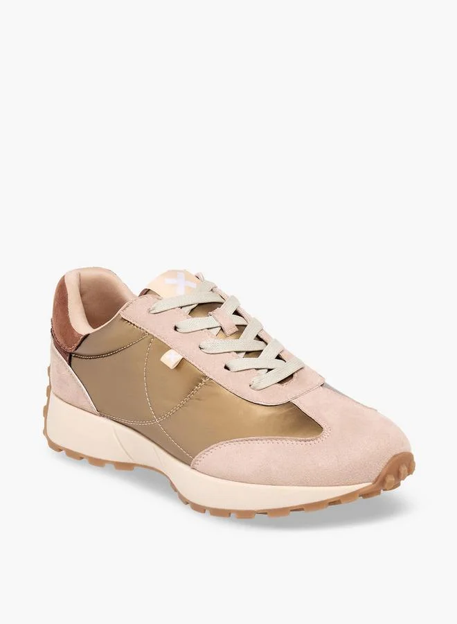 إكستي Women Metallic Lace-Up Ankle Sneakers