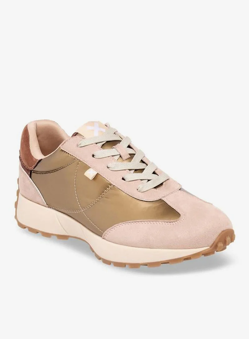 إكستي Women Metallic Lace-Up Ankle Sneakers