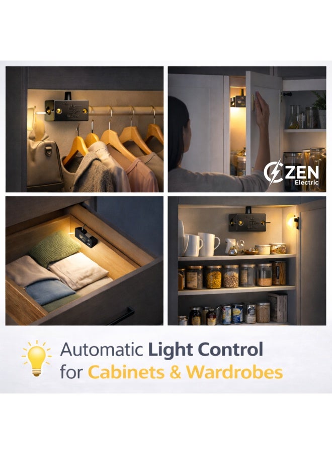 CZEN ELECTRIC Black Cabinet Door Push Button Switch (NC), 1A 250V Normally Closed Inline Switch, Wardrobe & Furniture Light Control, Compact Door Switch (Pack of 4) - Image 4