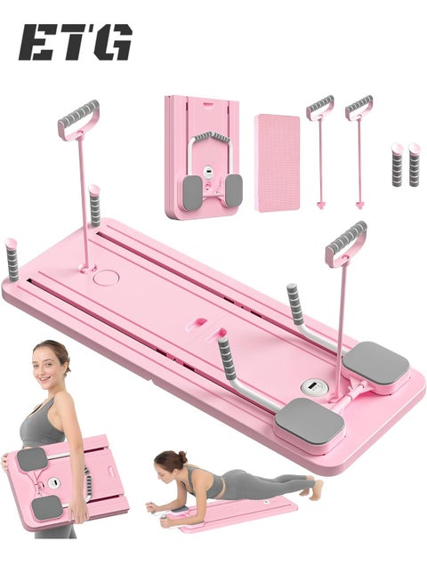لوح بيلاتيس ETG - مجموعة إصلاح بيلاتيس 2024، لوح إصلاح بيلاتيس متعدد الاستخدامات قابل للطي للاستخدام المنزلي، لوح انزلاقي 5 في 1