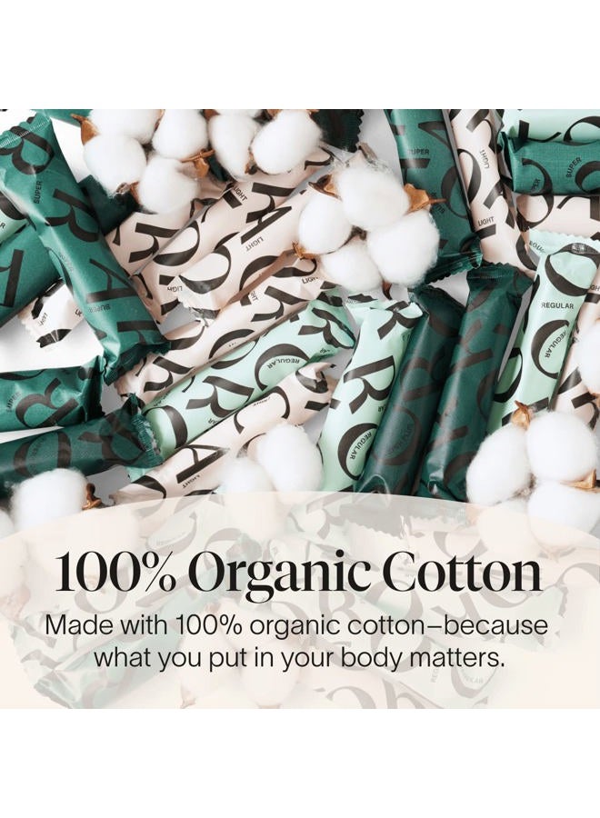 cora Organic Applicator Tampons | Regular Absorbency | 100% Organic Cotton, Unscented, BPA-Free Compact Applicator | Leak Protection | Packaging May Vary | 72 Total - Image 3