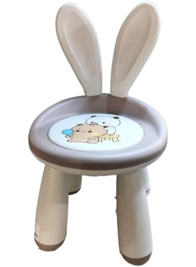 Kids Chair with Cute Rabbit Design, made of durable material, safe and comfortable for kids. Easy to assemble and lightweight for easy portability. Features a built-in horn in the seat that makes a gentle sound when the child sits. Suitable for indoor use and easy to clean. - Image 1