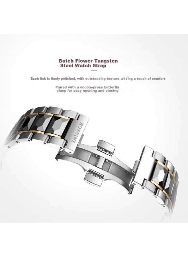Rossini Women's Mechanical Watch With White Dial And Tungsten Steel Strap, Birthday Gift For Girlfriend, National Watch Business Simple And Elegant 6890 - Image 4