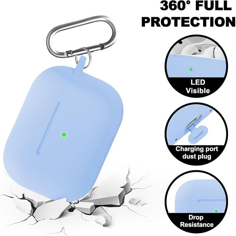 Woyinger WOYINGE for AirPod Pro Case Cover with Cleaner Kit, Soft Silicone Cover for AirPods Pro Case 2nd/1st Comes with Keychain for Women Men,Suitable Cases for Airpods Pro 2nd Generation Case Denim Blue - Image 4