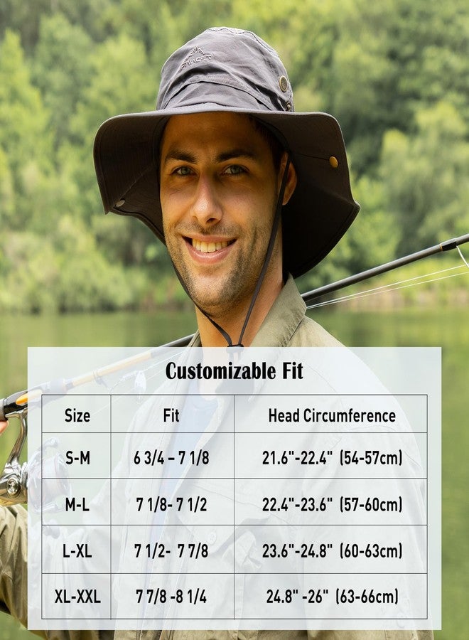 Comhats Oversize XL XXL Large Wide Brim Waterproof UPF 50+ Bucket Sun Summer Travel Fishing Hiking Fisherman Hat Detachable Chin, 000702_light Grey, XL-XXL - Image 2