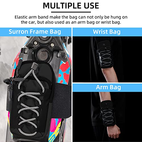 URLWALL Storage Bag For Sur-ron, Dirt Bike Front Frame Bag Arm Strap Bag Battery Cover Bag for Mobile Phone, Card, Earphone, Black - Image 5