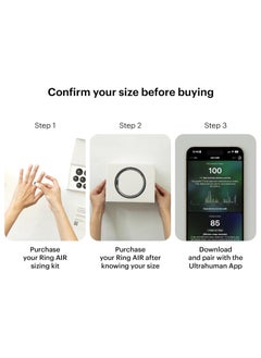 ULTRAHUMAN Ultrahuman Ring AIR-Smart Ring Health Tracker, Size First with Ultrahuman Sizing Kit,Sleep Tracker,Smart Ring for Men/Women,Fitness Tracker - Matte Gray (Size 8)  - Image 2