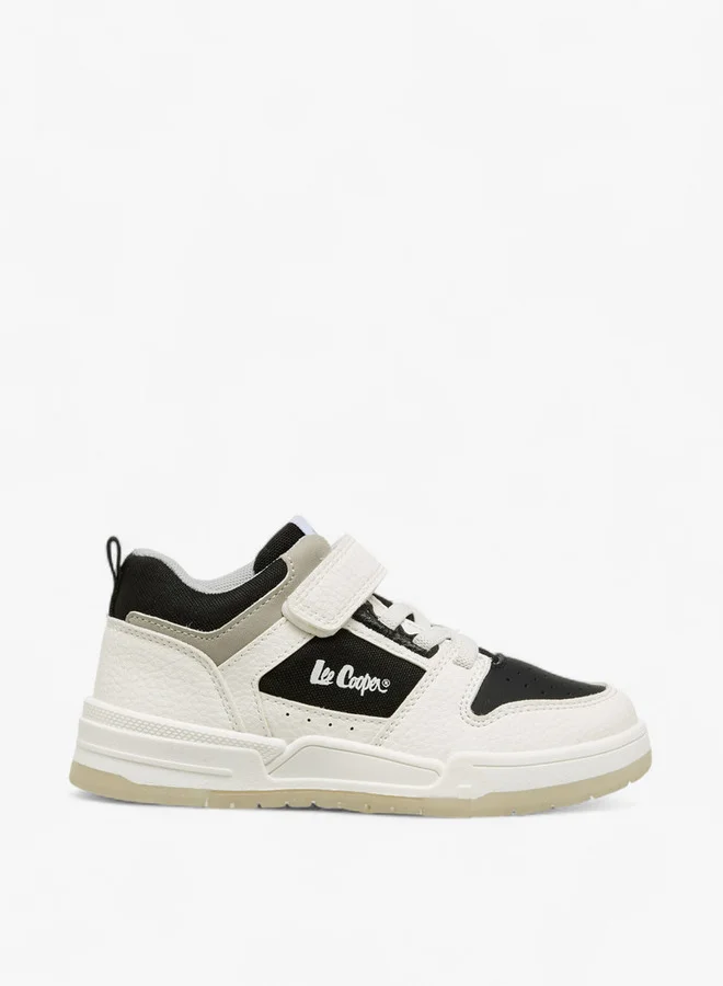 Lee Cooper Boys' Panelled Sneakers with Hook and Loop Closure