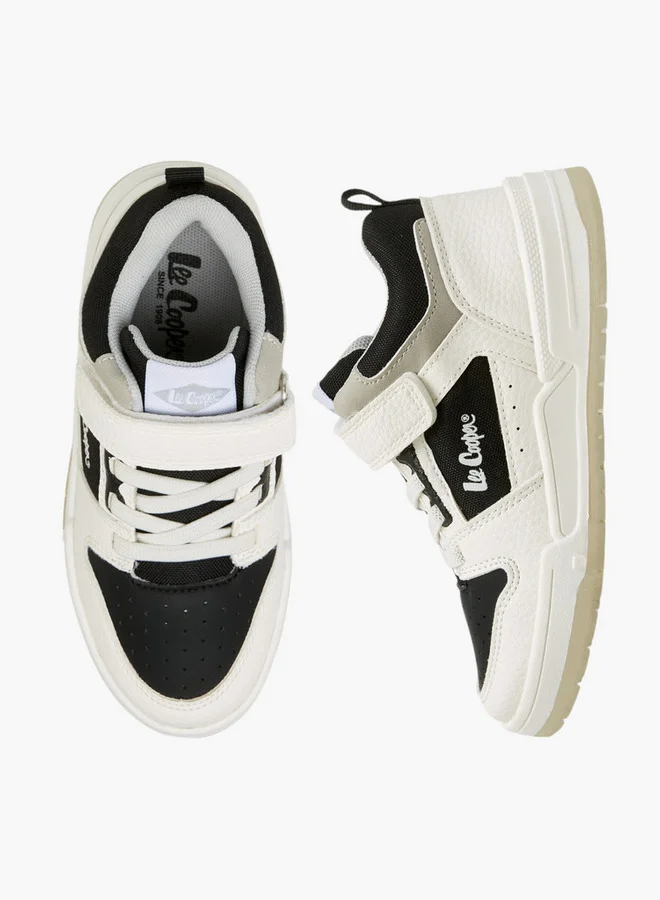 Lee Cooper Boys' Panelled Sneakers with Hook and Loop Closure