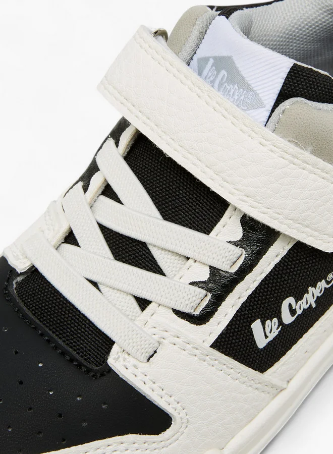 Lee Cooper Boys' Panelled Sneakers with Hook and Loop Closure