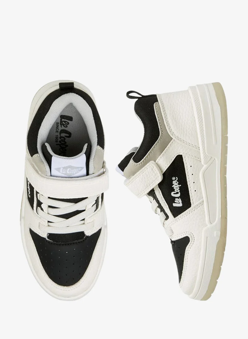 Lee Cooper Boys' Panelled Sneakers with Hook and Loop Closure