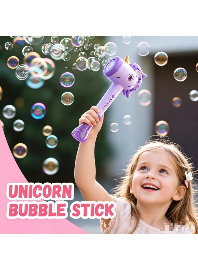 Unicorn Automatic Bubble Wand,Fully Automatic Bubble Machine Wand Toy,Suitable for 3-8 Years Old Toddler Outdoor Play,Cute Summer Toy, Perfect Easter, for Little Girls and Boys - Image 2