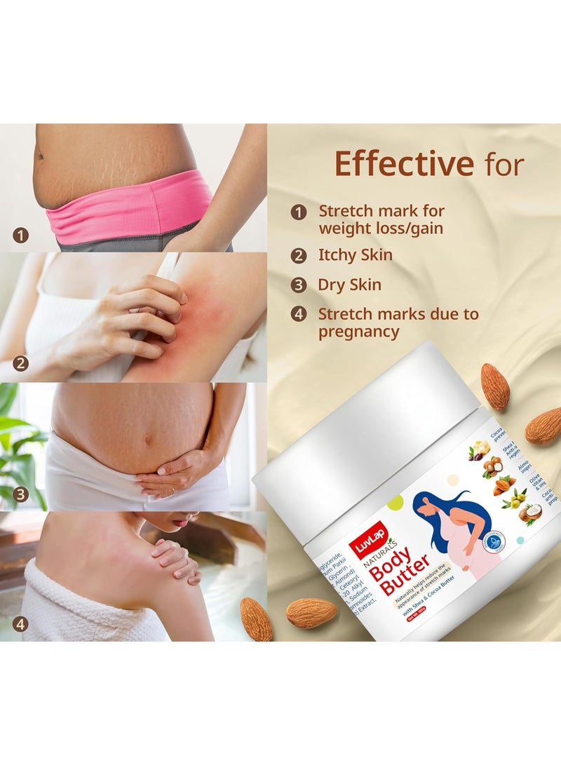 Luvlap Naturals Body Butter for Pregnant Belly, 100g, with Shea & Cocoa Butter, Almond, Olive & Coconut Oil, Gives Relief to Dry & Itchy Skin, Stretch Mark Cream, Dermatologically Tested - Image 5