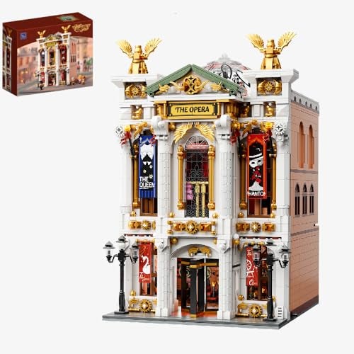 PANTASY Vintage European Grand Theater Building SetModular Model with Crystal Chandelier Transparent DomeExpandable Street Scenes Retro Collectible Theater Architecture for Adults Home Dcor Gift - Image 1