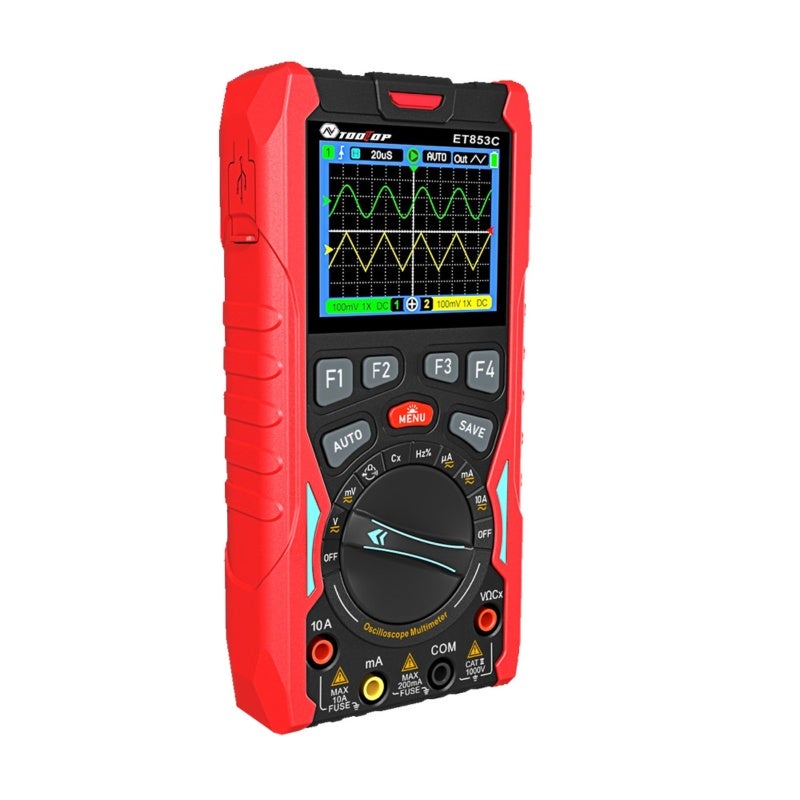 3-In-1 Portable Oscilloscope: 70MHz Bandwidth 200MSa/s Sampling Rate, 20000-Count Auto-Ranging Multimeter - Dual Overload Protection, Signal Generator for Automotive Electricians Circuit Testing - Image 2
