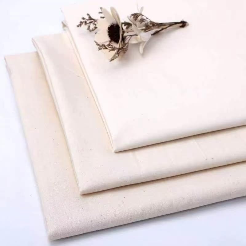 Antetek 100% Cotton Muslin Fabric 63 Inch*2 Yards Muslin Linen Fabric by The Yard, Thick Draping Fabrics Suitable Material for Sewing DIY Making Supplies Quilting Patchwork (Unbleached, 2 Yard) - Image 1