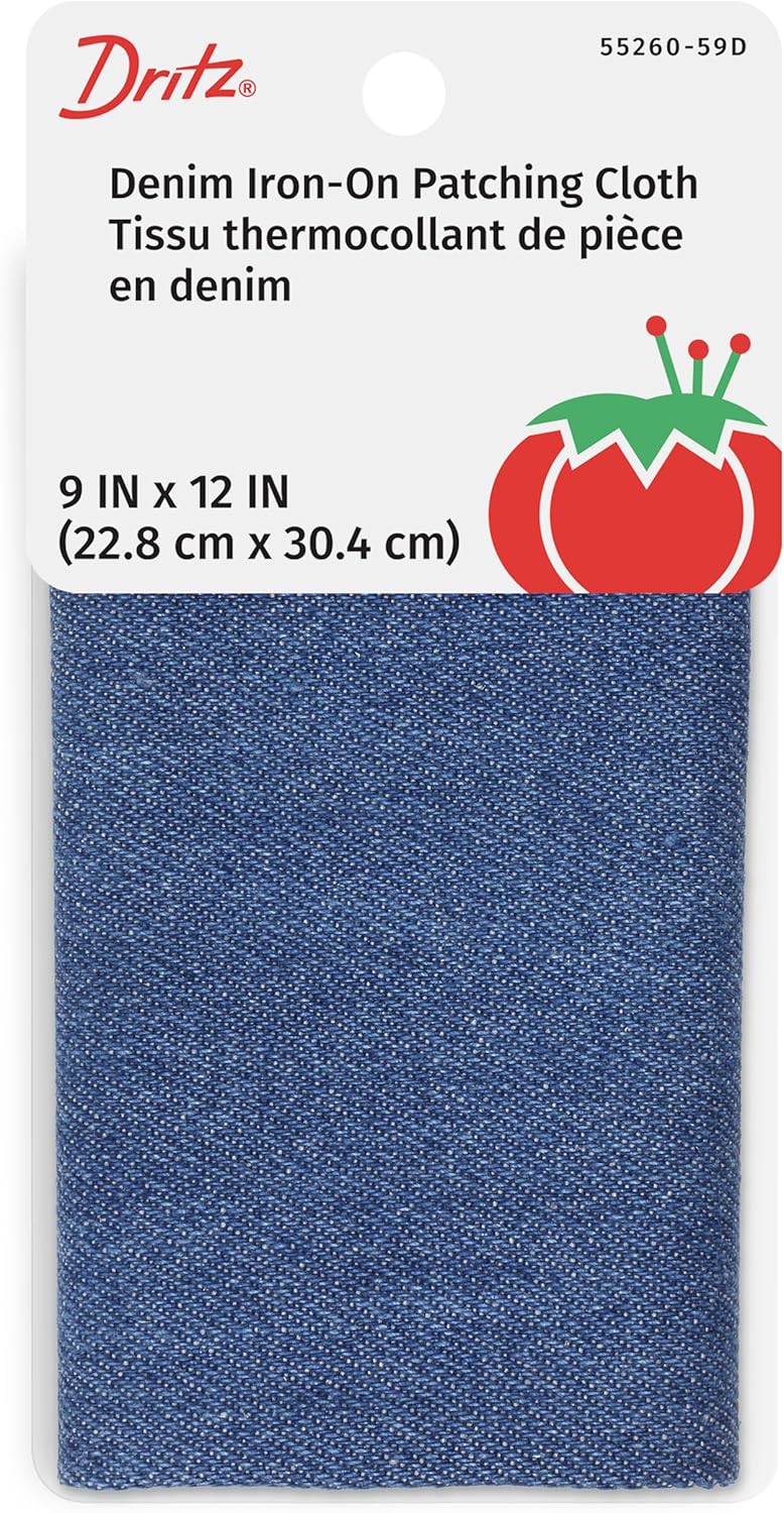 Dritz Denim IronOn Patching Cloth 9 x 12Inch 1 Count Faded Blue - Image 1