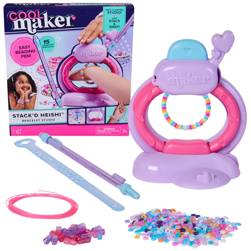 Cool Maker, Stackâ€™d Heishi Studio Bracelet Making Kit with Easy Beading Pen & Over 1200 Beads for Bracelets, Makes 15, Arts and Crafts Kids Toys for Girls Ages 7 and up - Image 1