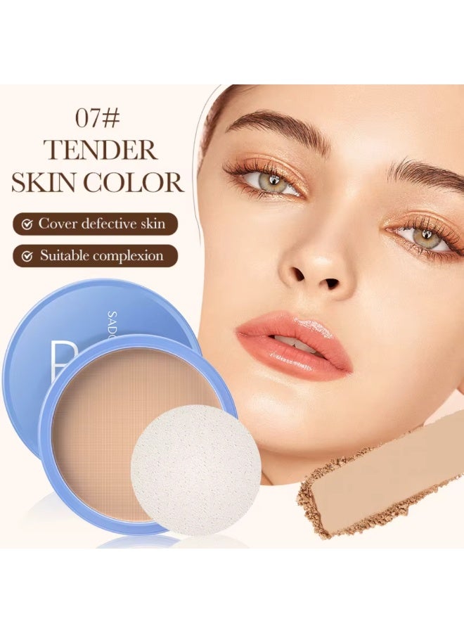 SADOER Beauty Velvet Soft Honey Flawless Powder Matte Long Lasting Waterproof Oil Control Face Powder Oil Control Face Foundation Waterproof Whitening Skin Finish Concealer Tender Skin Tone 07 - Image 2
