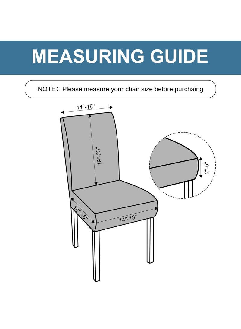 أديلي أغطية كراسي طعام مضادة للماء 6 قطع - أغطية جاكارد قابلة للتمدد للمطاعم والفنادق والمطابخ، قابلة للإزالة والغسل (رمادي غامق) - Image 4