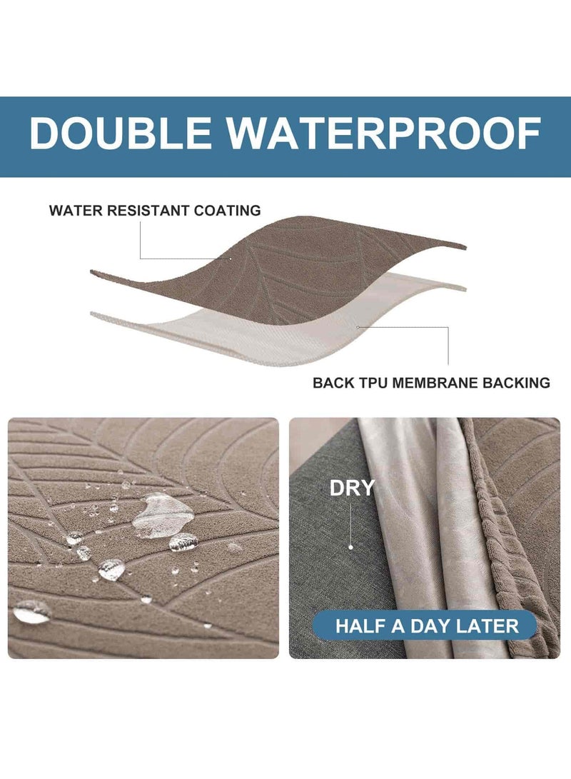 أديلي أغطية كراسي طعام مضادة للماء 6 قطع - أغطية جاكارد قابلة للتمدد للمطاعم والفنادق والمطابخ، قابلة للإزالة والغسل (رمادي غامق) - Image 2