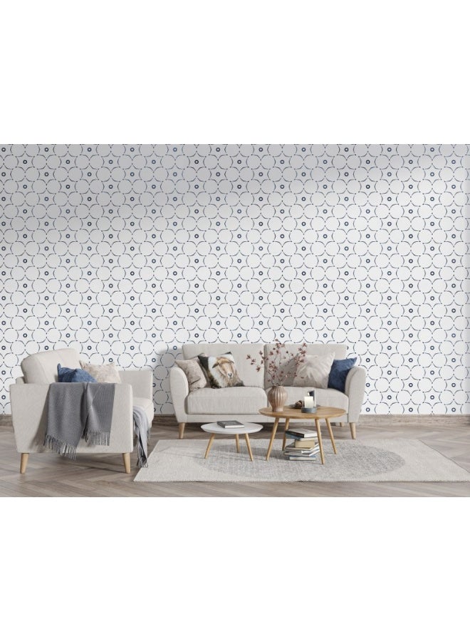 Moroccan Lattice  Fabric Wallpaper Covers An Area ​​Up To 4.2Mx3M With Adhesive  And Smoothing Tool
