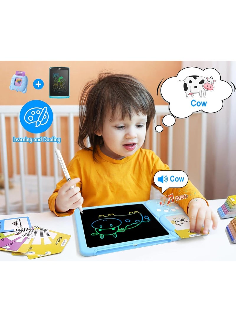 Writing Tablet  FlashCards Learning Toys Children Learning Toy with Real Sounds for Kids 2 in 1 Talking Tablet Build Educational Toys Abundant Kids Language Therapy Autism Toys - Image 3