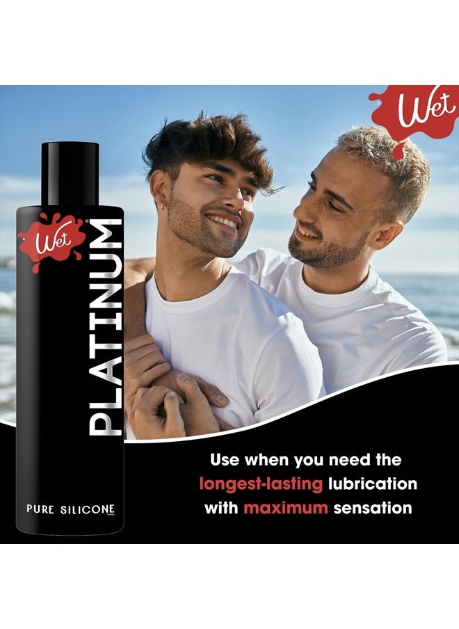 Wet Platinum Silicone-Based Lube for Men, Women & Couples, 3 Fl Oz - Ultra Long-Lasting & Water-Resistant Premium Personal Lubricant - Safe to Use with Latex Condoms - Non-Sticky & Hypoallergenic  - Image 4