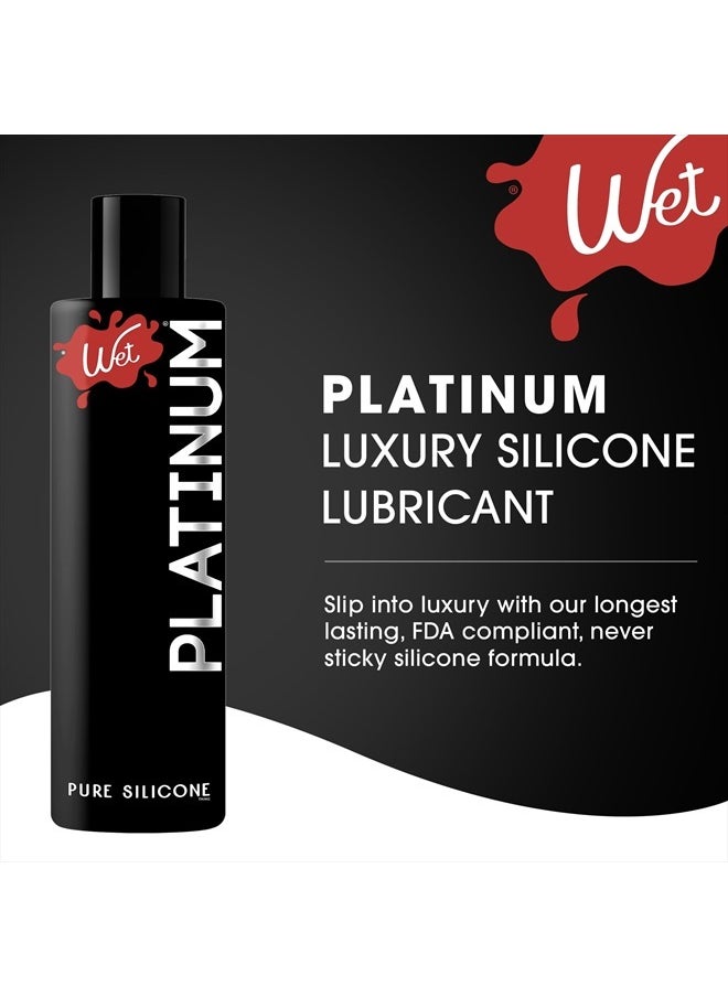 Wet Platinum Silicone-Based Lube for Men, Women & Couples, 3 Fl Oz - Ultra Long-Lasting & Water-Resistant Premium Personal Lubricant - Safe to Use with Latex Condoms - Non-Sticky & Hypoallergenic  - Image 2