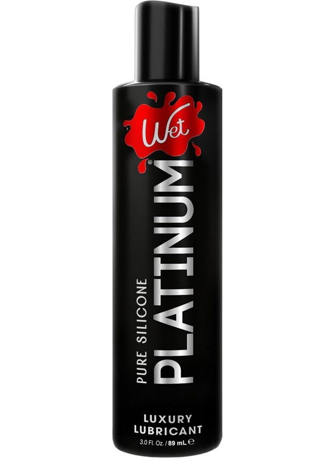 Wet Platinum Silicone-Based Lube for Men, Women & Couples, 3.1 Fl Oz - Ultra Long-Lasting & Water-Resistant Premium Personal Lubricant - Safe to Use with Latex Condoms - Non-Sticky & Hypoallergenic - Image 1