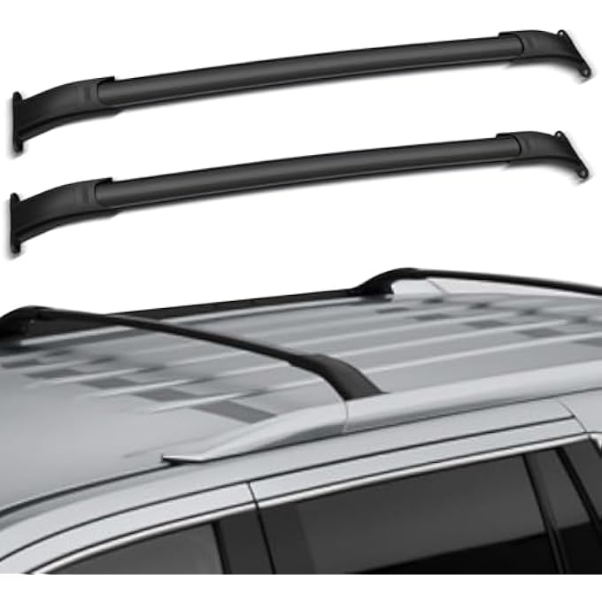 rayihni Roof Rack Cross Bars Baggage Carrier for Cadillac Escalade/for Cadillac Escalade ESV for Chevy Suburban/Tahoe for GMC Yukon/for GMC Yukon XL 2015-2020 Black 2 Pcs Roof Top Rack Luggage Carrier - Image 1
