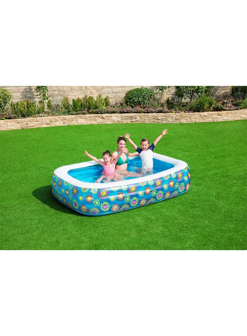 Bestway Inflatable Rectangular Pool Happy Flora 229x152x56cm | Kiddie Pool | Kids Pool | Easy to Set Up | Backyard Pool | Family Pool Perfect for Summer - Image 2