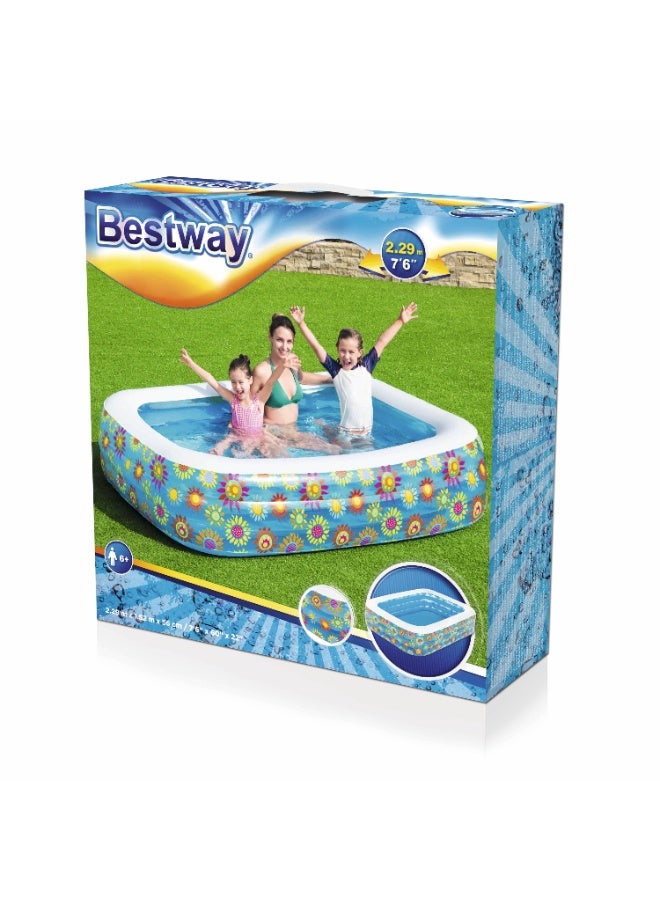 Bestway Inflatable Rectangular Pool Happy Flora 229x152x56cm | Kiddie Pool | Kids Pool | Easy to Set Up | Backyard Pool | Family Pool Perfect for Summer - Image 4