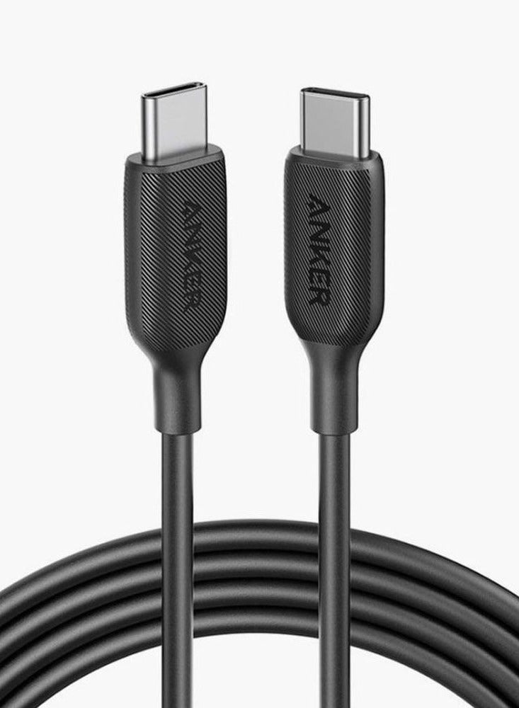 كابل أنكر باورلاين III USB-C إلى USB-C 2.0 بطول 3 أقدام باللون الأسود