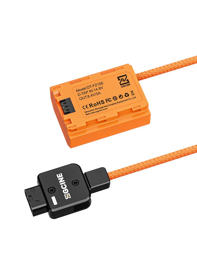 ZGCINE DT-LPE6 D-Tap to LP-E6NH Dummy Battery with Braided Wire DC Coupler Accessory  - Image 1