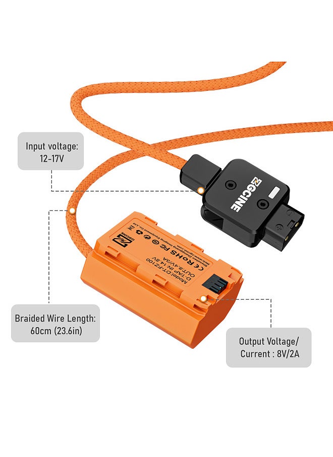 ZGCINE DT-LPE6 D-Tap to LP-E6NH Dummy Battery with Braided Wire DC Coupler Accessory  - Image 4