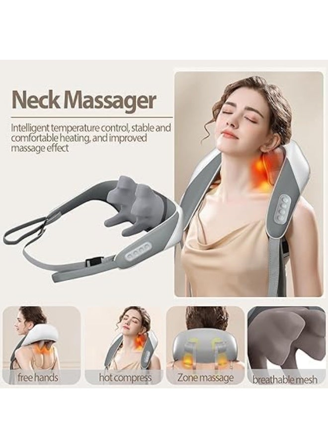 6D Electric Rechargeable Neck and Shoulder Massager – Deep Tissue Cervical Relief Machine – Shiatsu Kneading & Heat Therapy for Back and Shoulders – Premium Relaxation for Men and Women. - Image 5