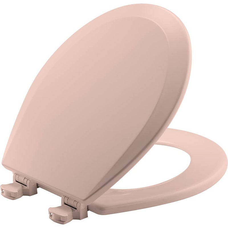 Bemis 500EC 063 Toilet Seat with Easy Clean & Change Hinges, 1 Pack Round, Venetian Pink - Image 1